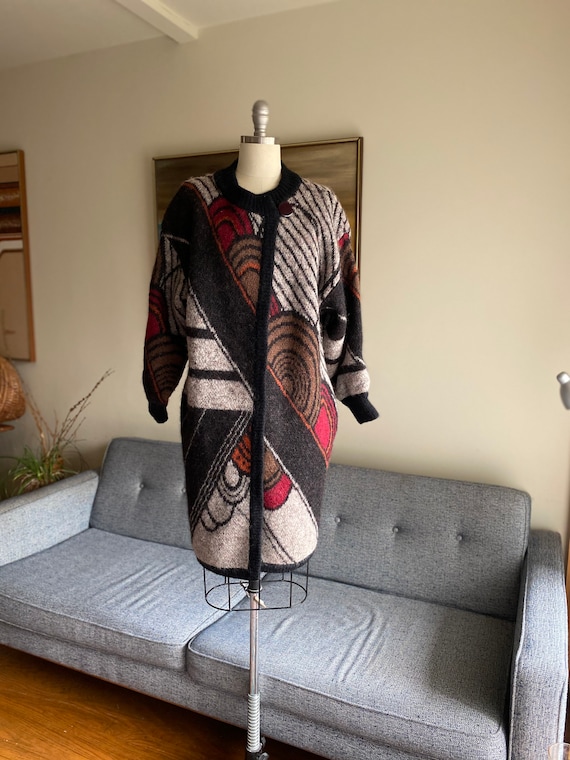 Vintage 80's Abstract Sweater / Mohair Wool Sweate