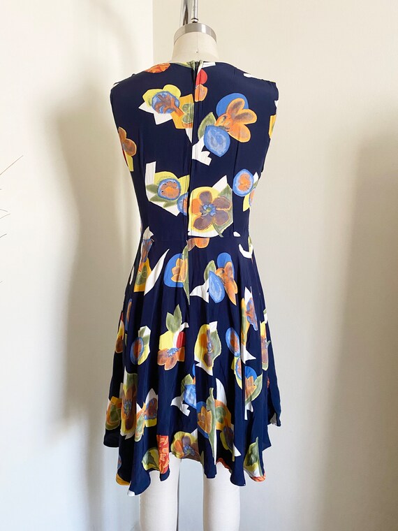 Vintage Floral Mini Dress, Flared Dress, 90's Vin… - image 4