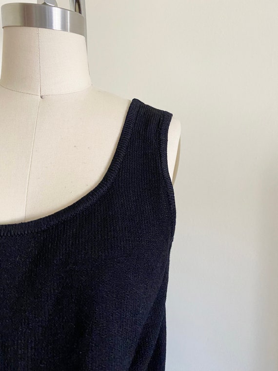 Vintage Black Knit Tank, St.John, Black, M - image 2