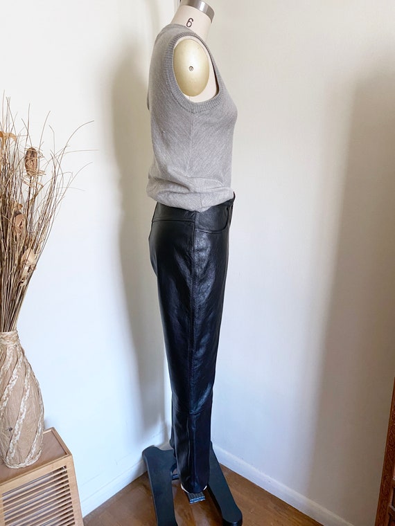 Vintage Black Leather Pants, High Waisted Pants, … - image 3