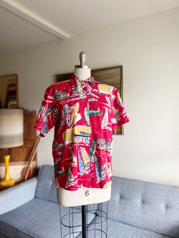 Vintage Cotton Hawaiian Shirt, Reyn Spooner, Vaca… - image 1