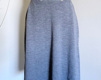 Vintage 60's Knit Skirt, Grey, XS S