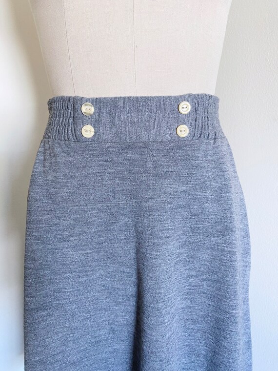 Vintage 60's Knit Skirt, Grey, XS S - image 3