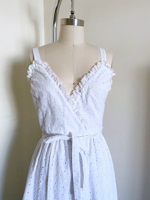 Vintage Lanz eyelet dress, Cotton Blend, XS - image 3