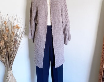 Vintage jaren 80 lang vest met wijde mouwen, S M
