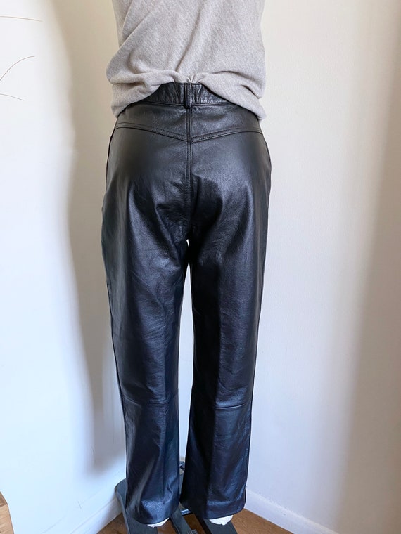 Vintage Black Leather Pants, High Waisted Pants, … - image 5