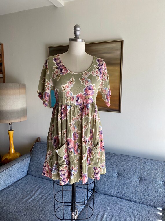 90's Floral Betsey Johnson Floral Baby Doll Dress