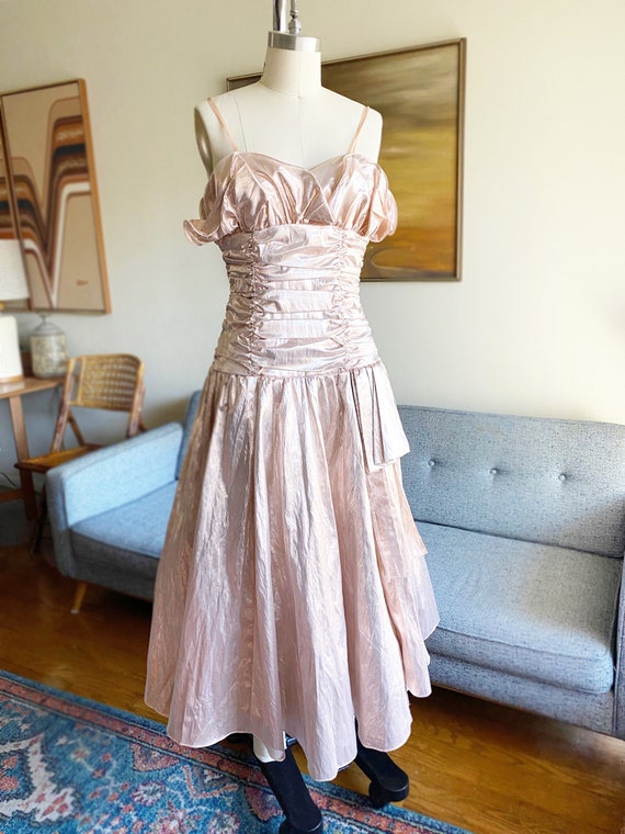 Vintage Metallic Pink Party Dress, Junior Dress, … - image 5