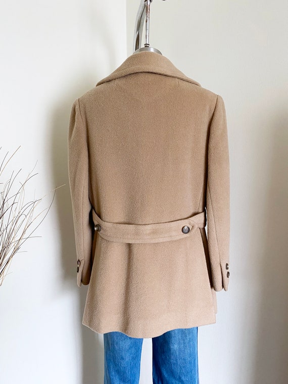 Vintage 70's Wool Coat, Double Breasted, M - image 3