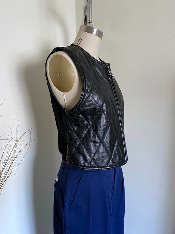 Leather Zip Down Vest