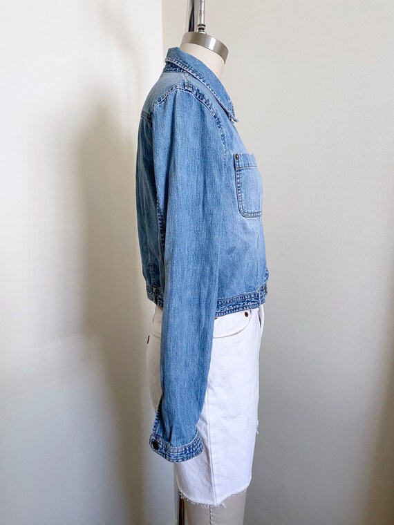 Vintage 90s Armani Jeans Fleece Lined Denim Jacket Womens Size M