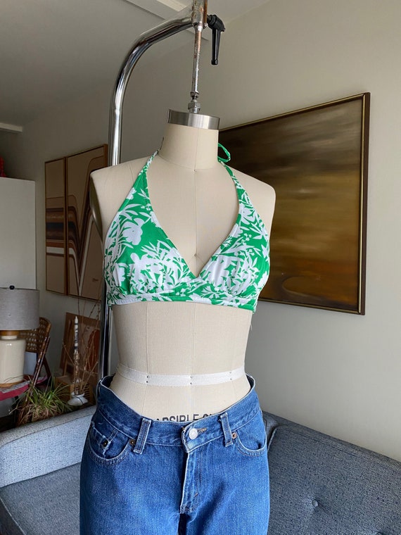 Vintage Floral Bikini Top, Triangle Bikini, Boho … - image 3