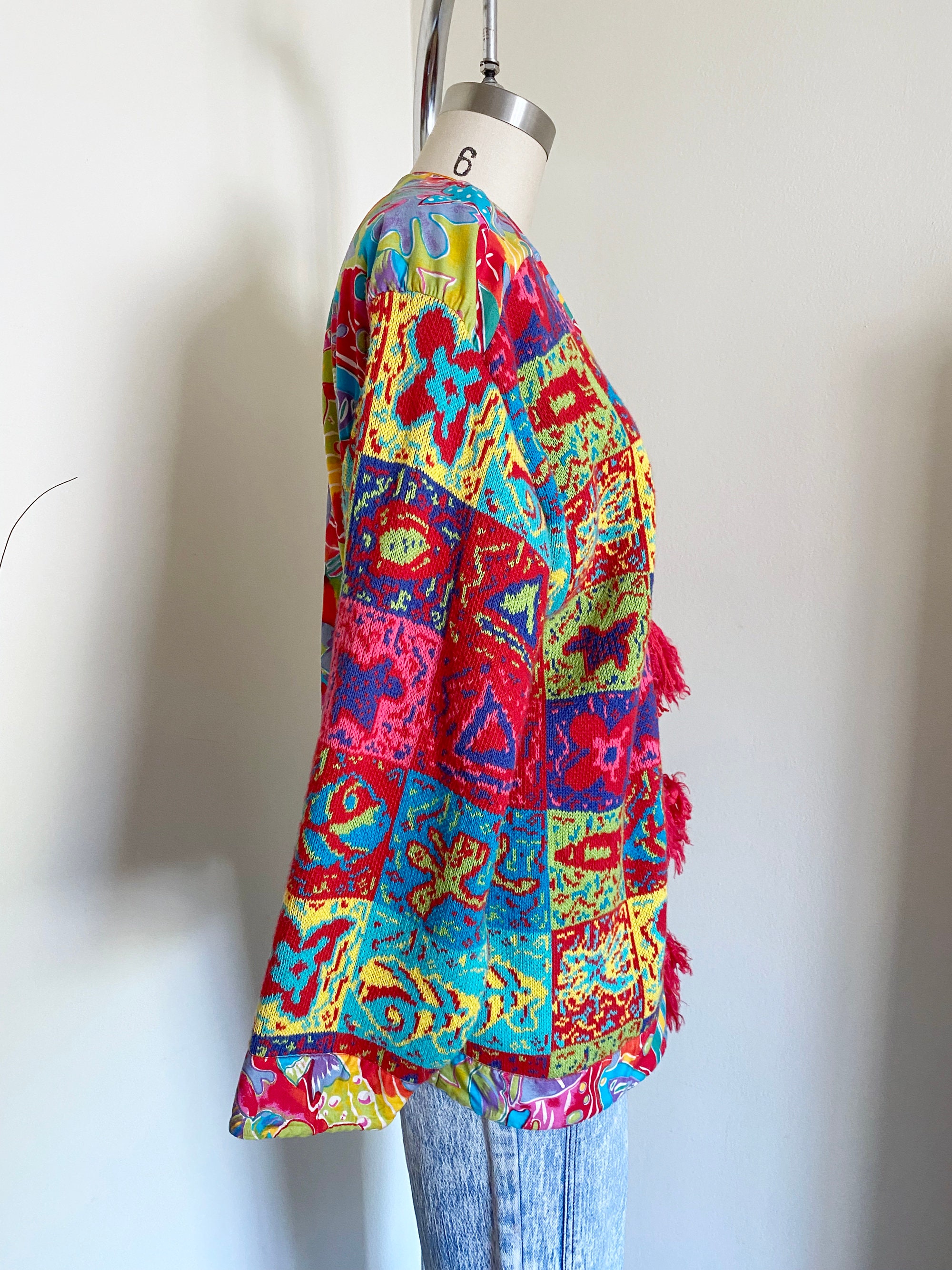Vintage 90's Oversized Abstract Cardigan by Leoniak, Rare Designer - Etsy
