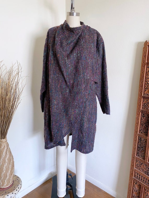 Vintage Wool Cape Style Jacket, Boucle Mohair, Ava