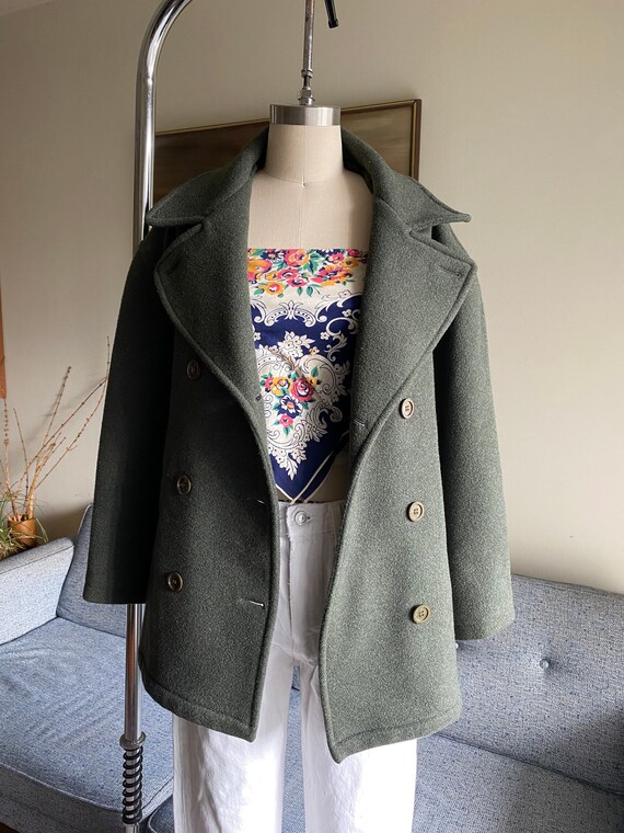 Vintage Wool Pea Coat / Benetton Coat / Made in It