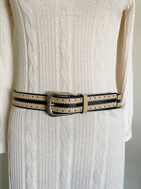 Vintage Navy Escada Leather Belt, 30 display picture 2