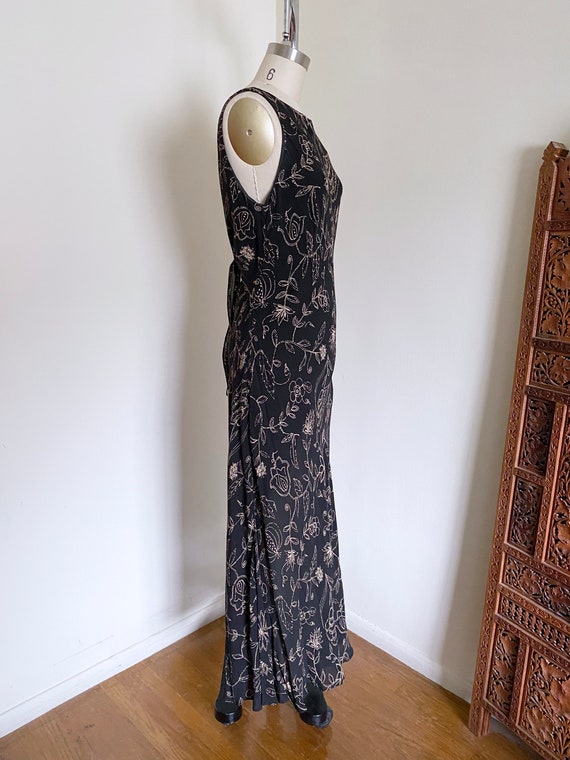 Vintage Slip Dress, Floral Pattern, Bias Cut Dress - image 3