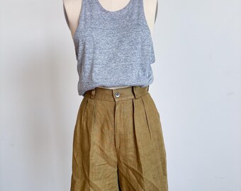 Vintage 90’s High Waisted Linen Shorts, 25” Waist