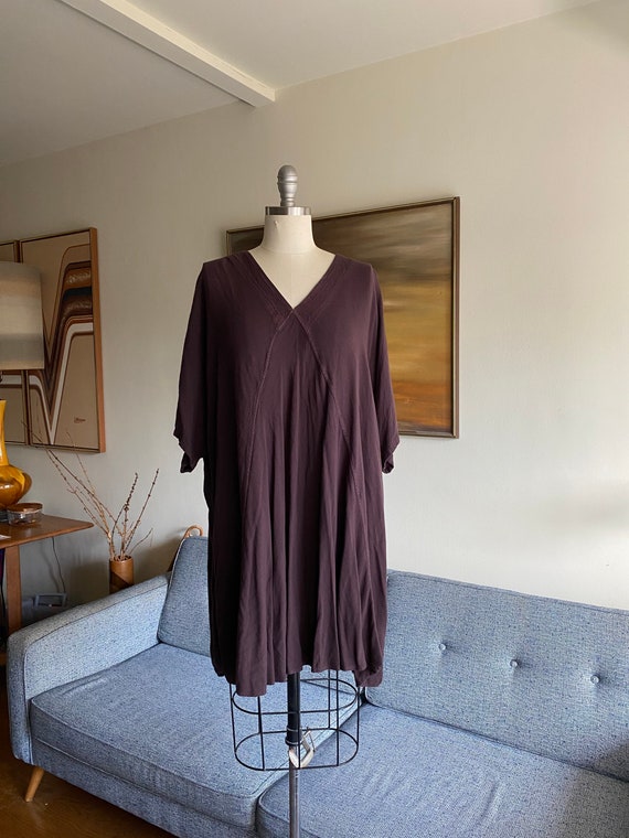 Vintage Loose Dress/ Brown Dress / 90's Minimal Mo