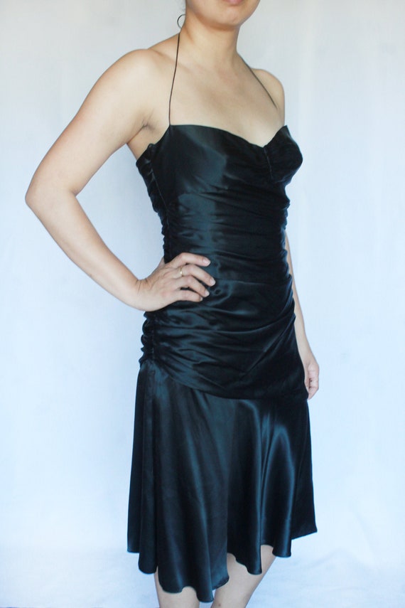 Vintage Black Silk Dress / Tahari Dress / Silk Sli