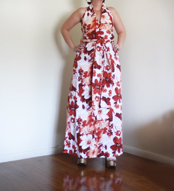 Vintage 70's Cotton Dress, Floral Printed Cotton … - image 2