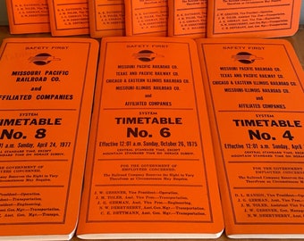 Missouri Pacific Railroad Timetables 1973-1978