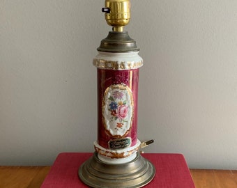 Vintage American Beauti-Lamp 22 Karat Gold Trim Lamp Victorian Porcelain