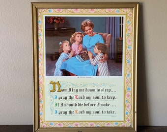 1960's A Child's Prayer Framed Calendar Advertising Dodge Dart Lancer