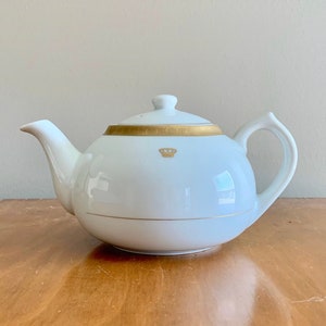 Teapot Fine China Gold Trim by Minners Designs New York