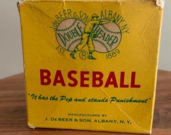 Vintage De Beer & Son Double Header Baseball Box Babe Ruth League No. 93