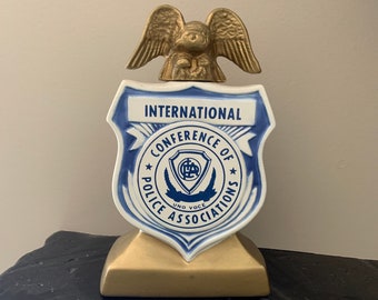 Vintage Police Whiskey Decanter International Conference Of Police Associations