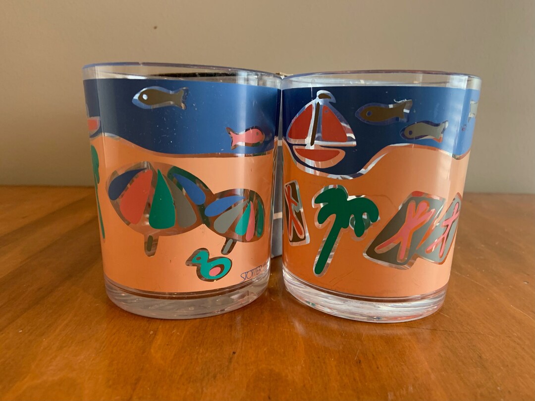 Retro Lucite Bar Glasses Stotter Lucite Old Fashioned Glasses Outdoor