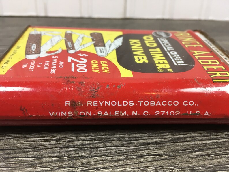 Vintage Prince Albert Tin Can Tobacciana Advertising Tin-Prince Albert Tin-Prince Albert Knive Tin