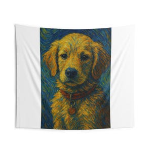 Golden Retriever Wall Tapestry, Pet Lover Decor, Dog Art, Home Wall Hanging, Perfect Gift for Animal Lovers