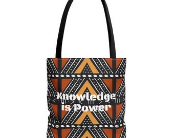 Personalized African Mudcloth Pattern Tote Bag | Black Culture Inspired, Afrocentric Bag