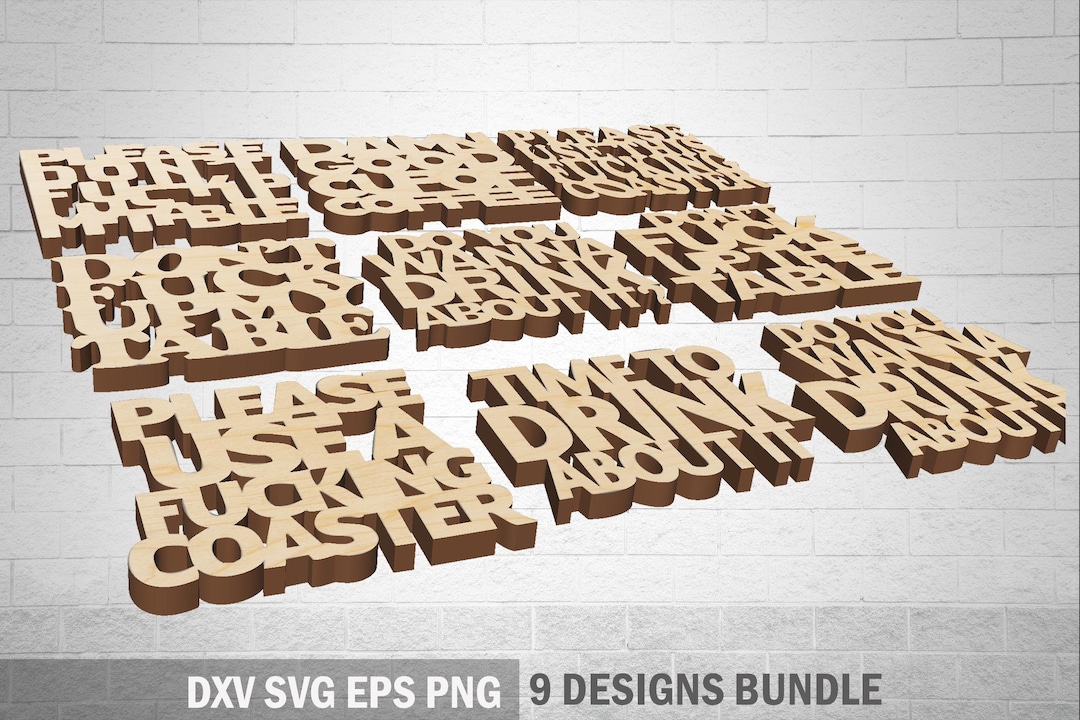 Coaster Designs Laser Cut File Bundle, Don't F**K up the Table Coasters ...