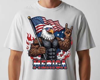 Patriotic Eagle PNG: 4th of July Sublimation Design (Digital Download