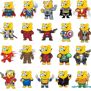 Pudsey Superheroes Bundle – Children in Need, Pudsey Bear, Charity Raising, Pudsey Bear PNG&quot;