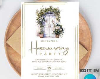Editable housewarming Invitation Template ( 5x7 ) Digital Downloadable Product