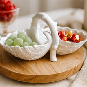 Vintage Swan Basket Dish: Schwarzenhammer Bavaria Porcelain Centerpiece