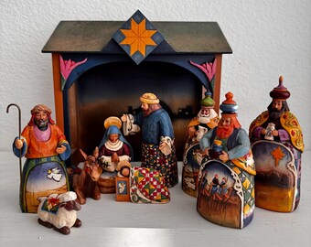 Rare Jim Shore Nativity Set 10 Piece 2004 Heartwood Creek Creche Christmas Decor