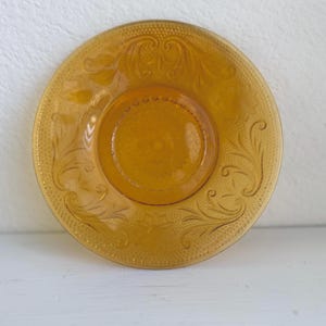 Vintage Amber Sandwich Glass Dessert Plates - Tiara Exclusives Set of 6