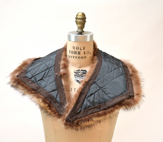 Vintage Brown Fur Collar Wrap Stole Raccoon// Vin… - image 5