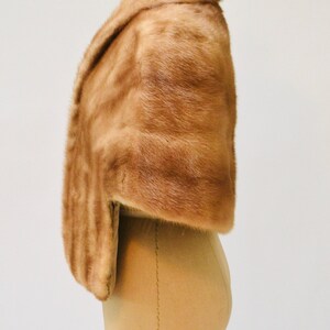 Vintage Mink Stole Honey Blonde Vintage Fur Stole Cape// Vintage Fur Cape in Blonde Cream Brown Winter Wedding image 2