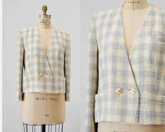 CHANEL VINTAGE houndstooth boucle jacket