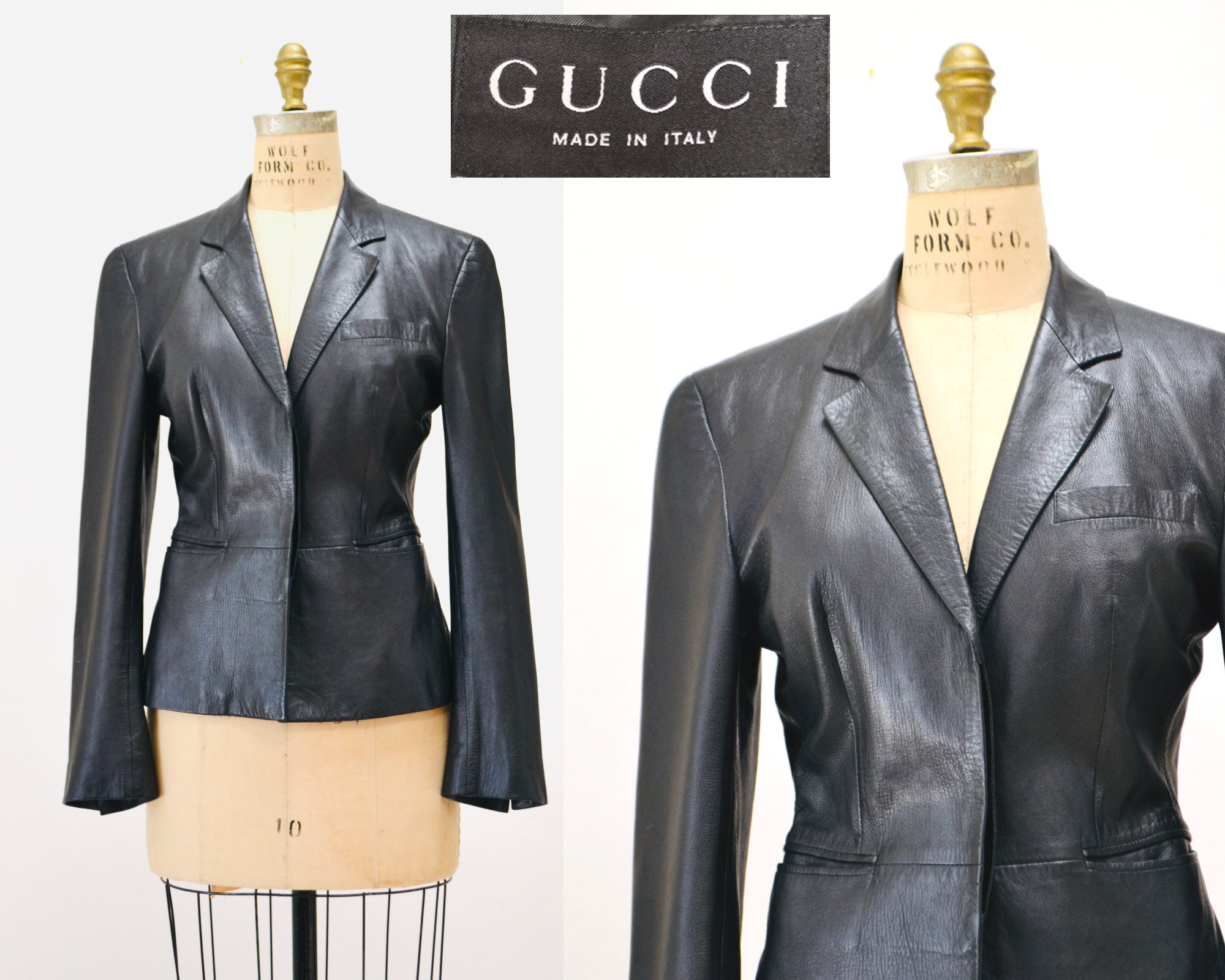 womens gucci leather jacket