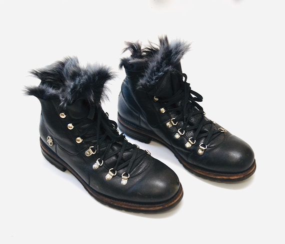 Amazing Roberto Cavalli MENS Black Leather Fur Trim Boots  display picture 1