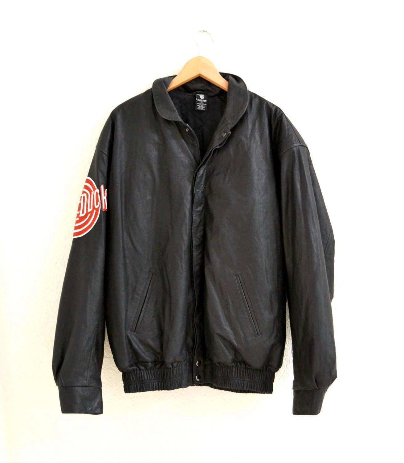 ダフィー・ダック レザージャケット ヴィンテージ ブラック レザー ジャケット コミック ダフィー