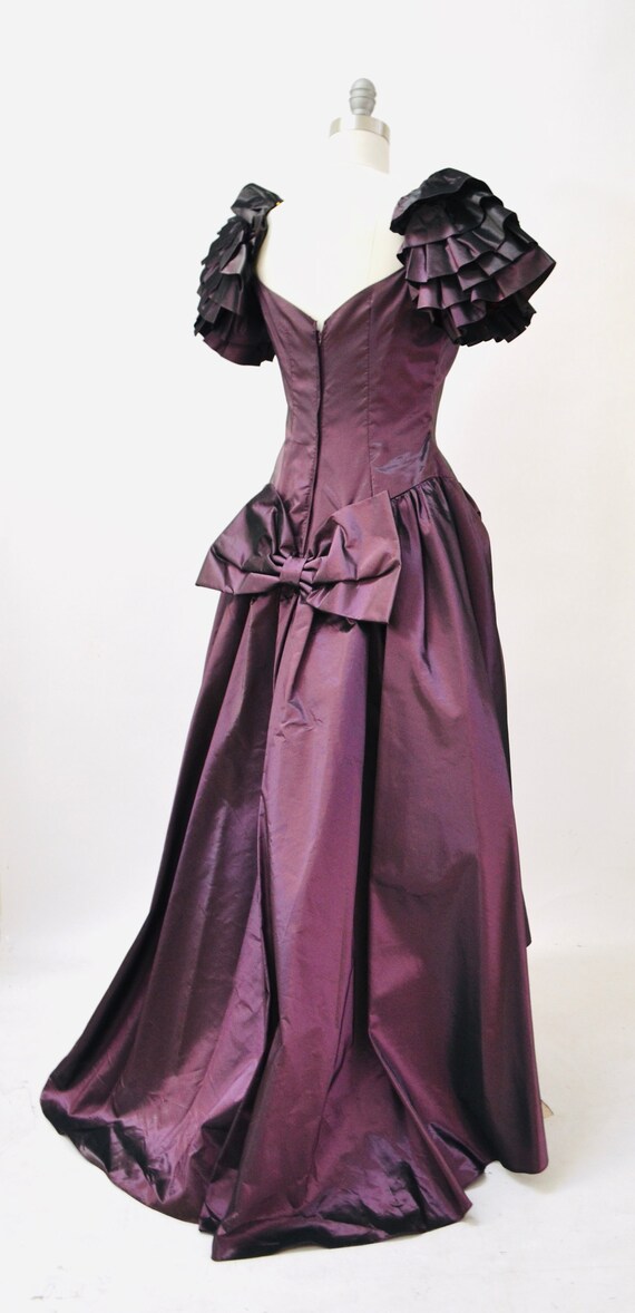 80s 90s Ball Gown Dress Purple 80s Prom Party Dress X… - Gem