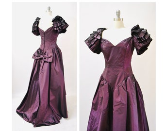 80s 90s Ball Gown Dress Purple 80s Prom Party Dress XS Small // Vintage 80s Pageant Princess Dress Ball gown Party Dress Cinderella